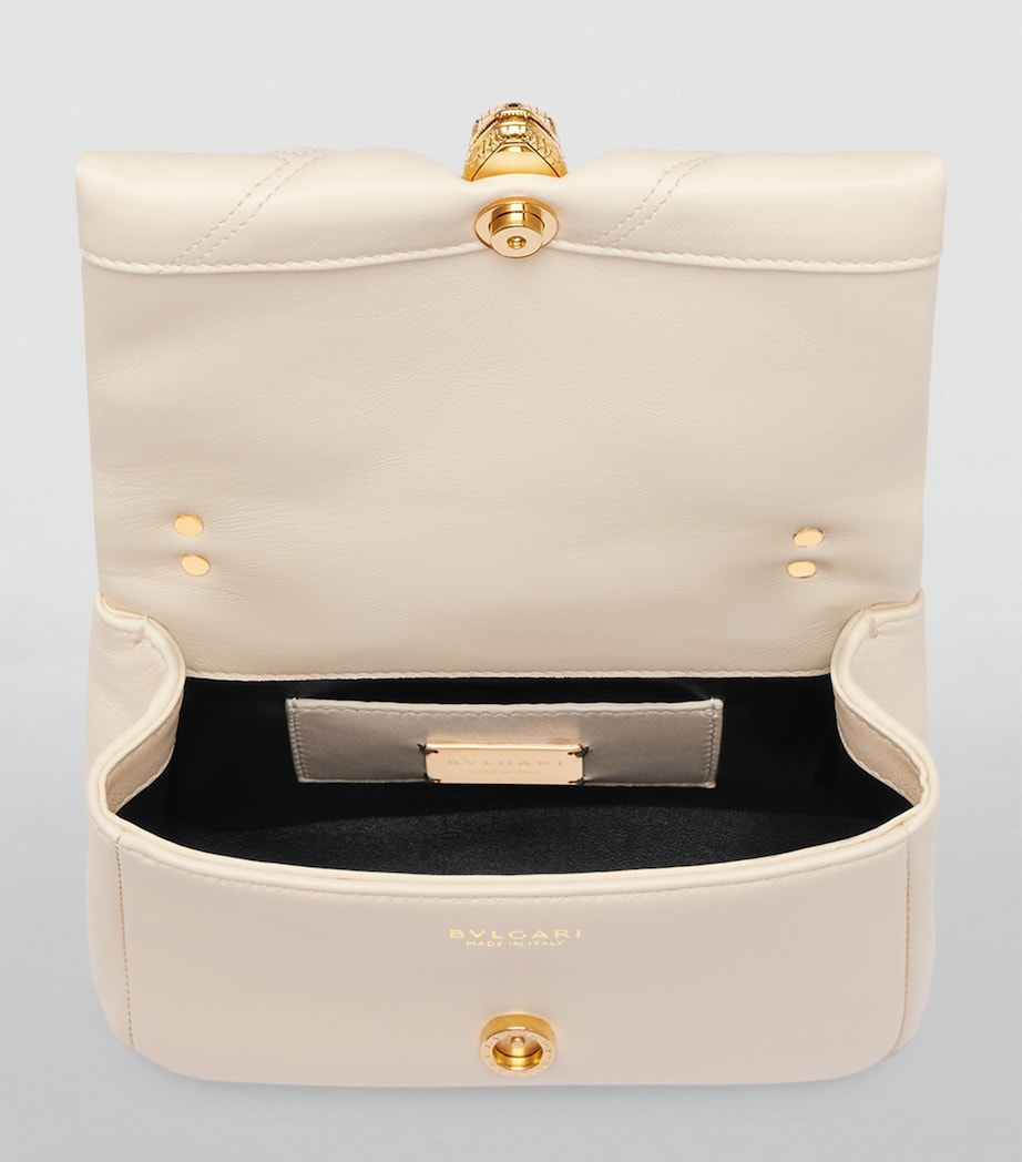 White Mini Serpenti Cabochon Cross-Body Bag