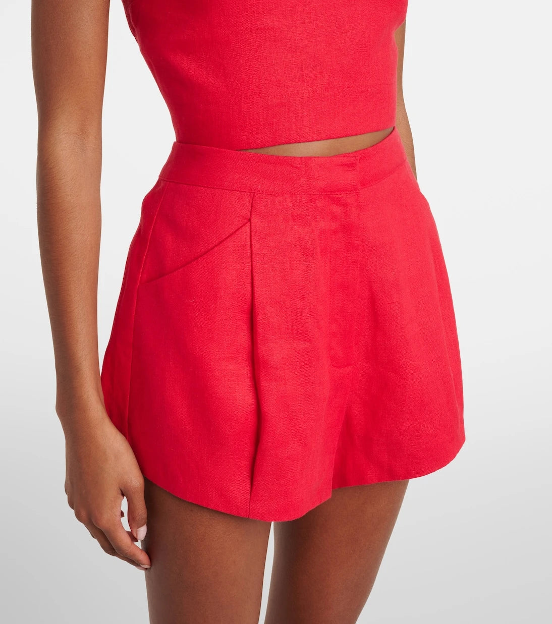 Posse - Rosalie high-rise linen shorts