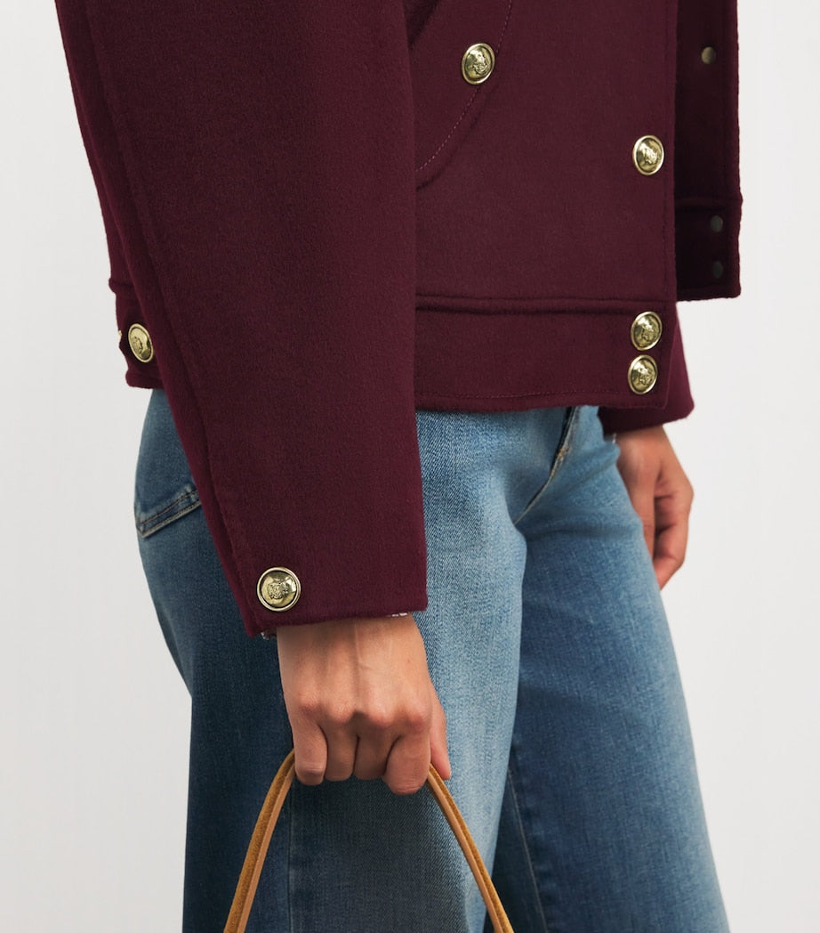 Red Wool Hooded Coat