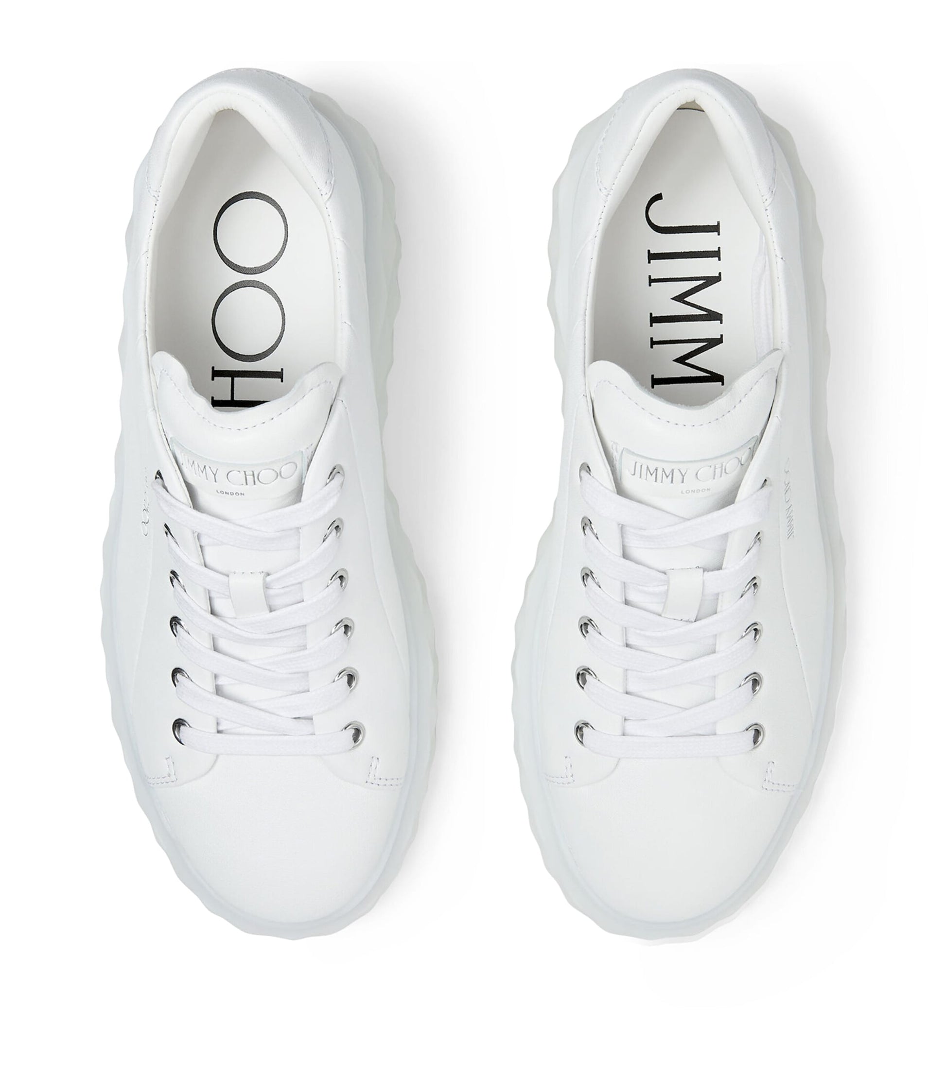 Jimmy Choo White Diamond Light Maxi Leather Sneakers