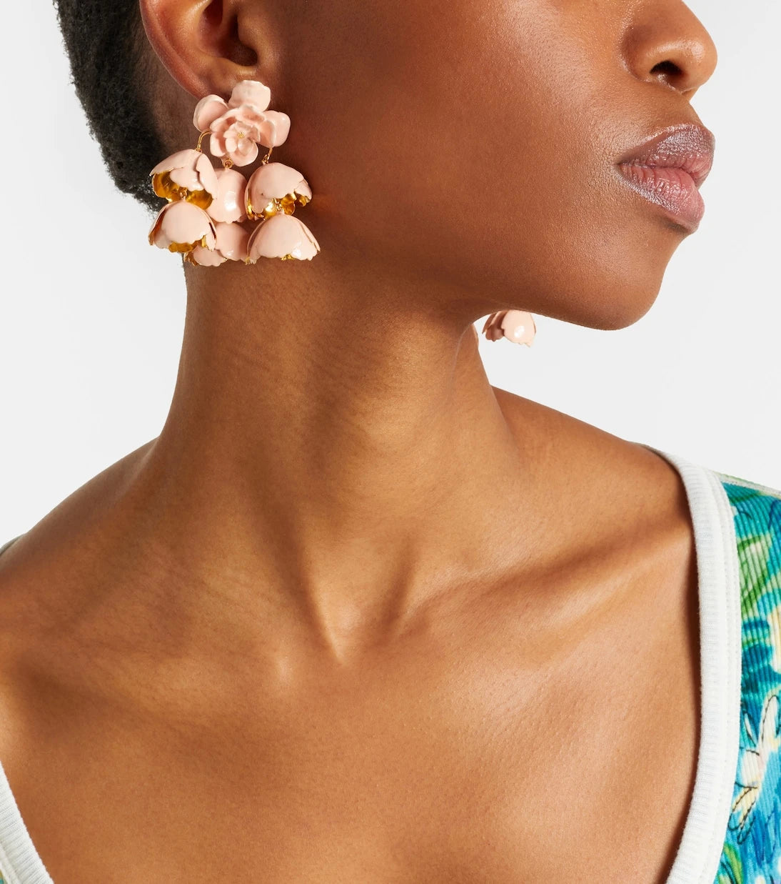 Chloé - Flower Cloud enamel drop earrings