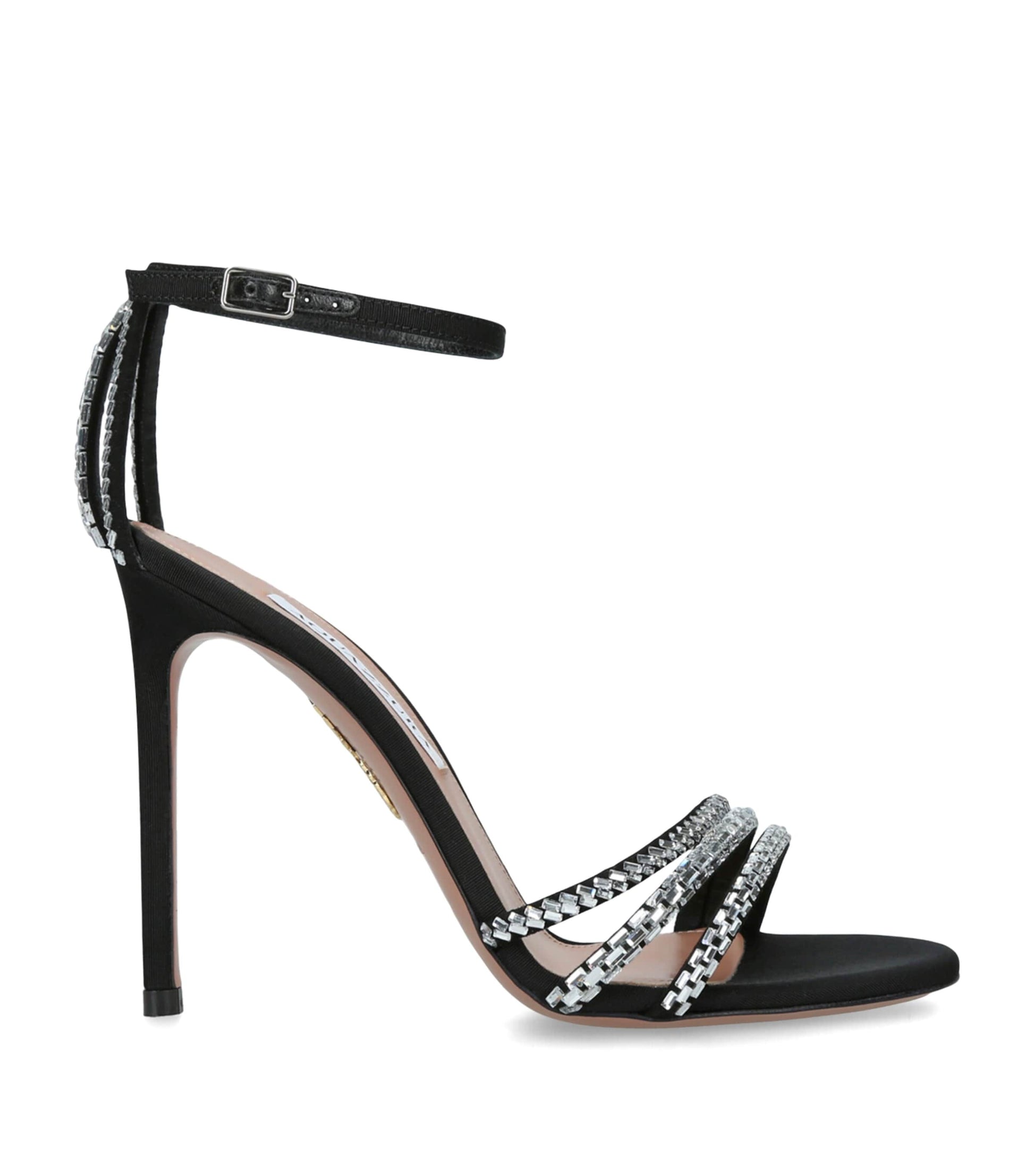 Black Suede Embellished Milagros Sandals 105