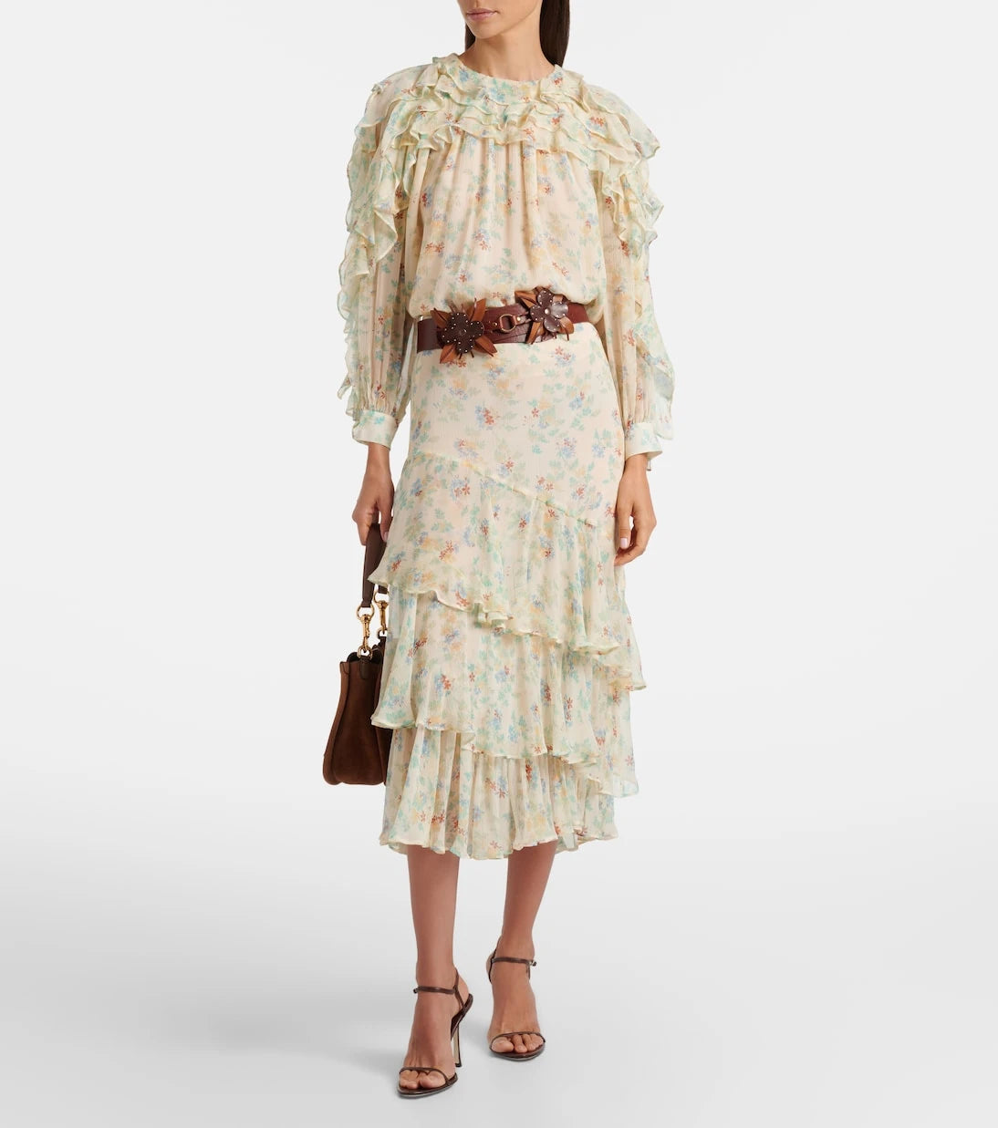 Ulla Johnson - Meadow floral silk chiffon midi skirt
