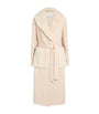 Yves Salomon Beige Cashmere-Wool Fox Fur-Trim Coat