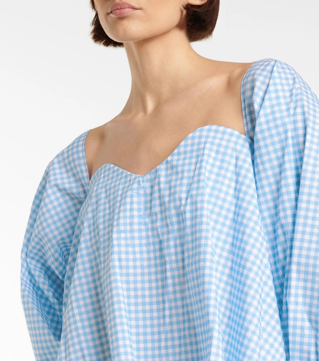 Caroline Constas - Everly gingham cotton-blend blouse