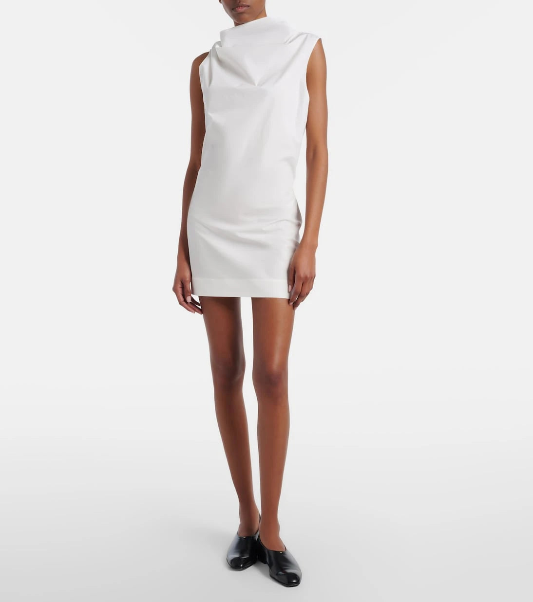 Khaite - Astor draped cotton poplin minidress