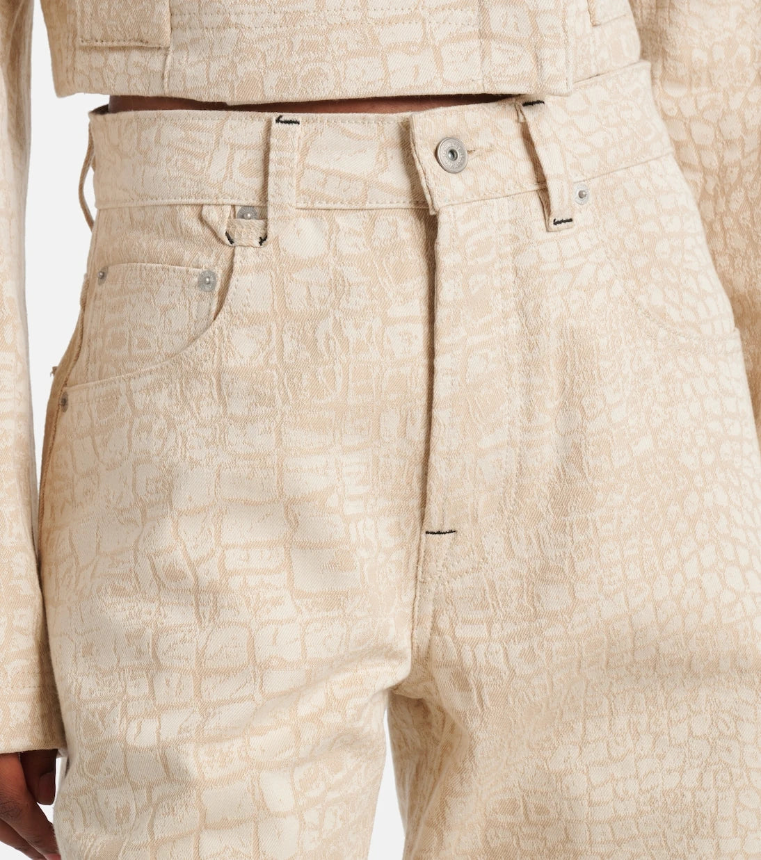 Jacquemus - Croc-effect wide-leg jeans