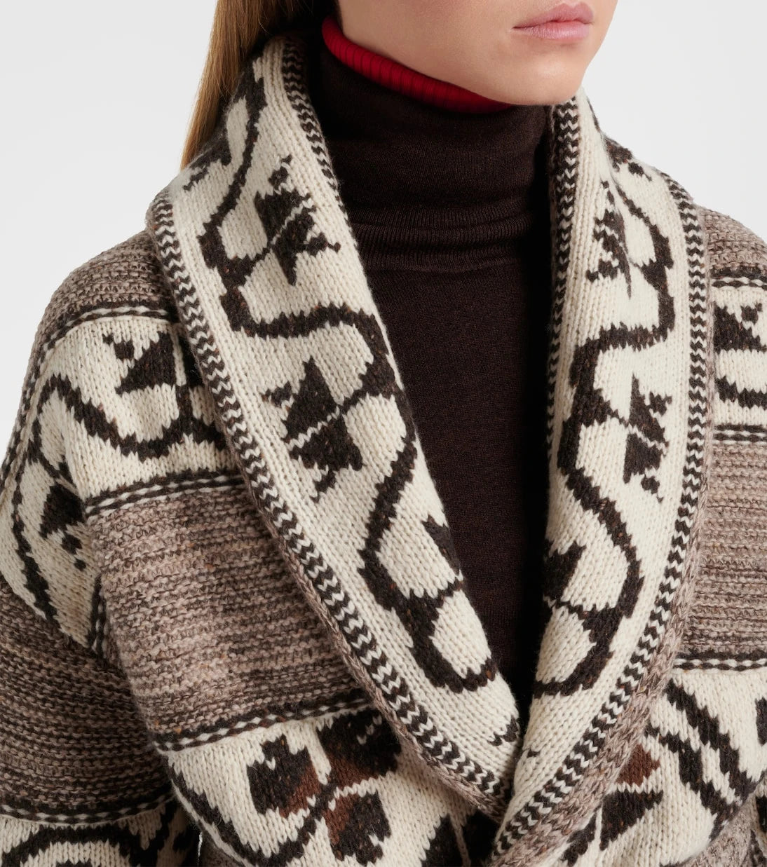 Polo Ralph Lauren - Jacquard wool-blend wrap cardigan