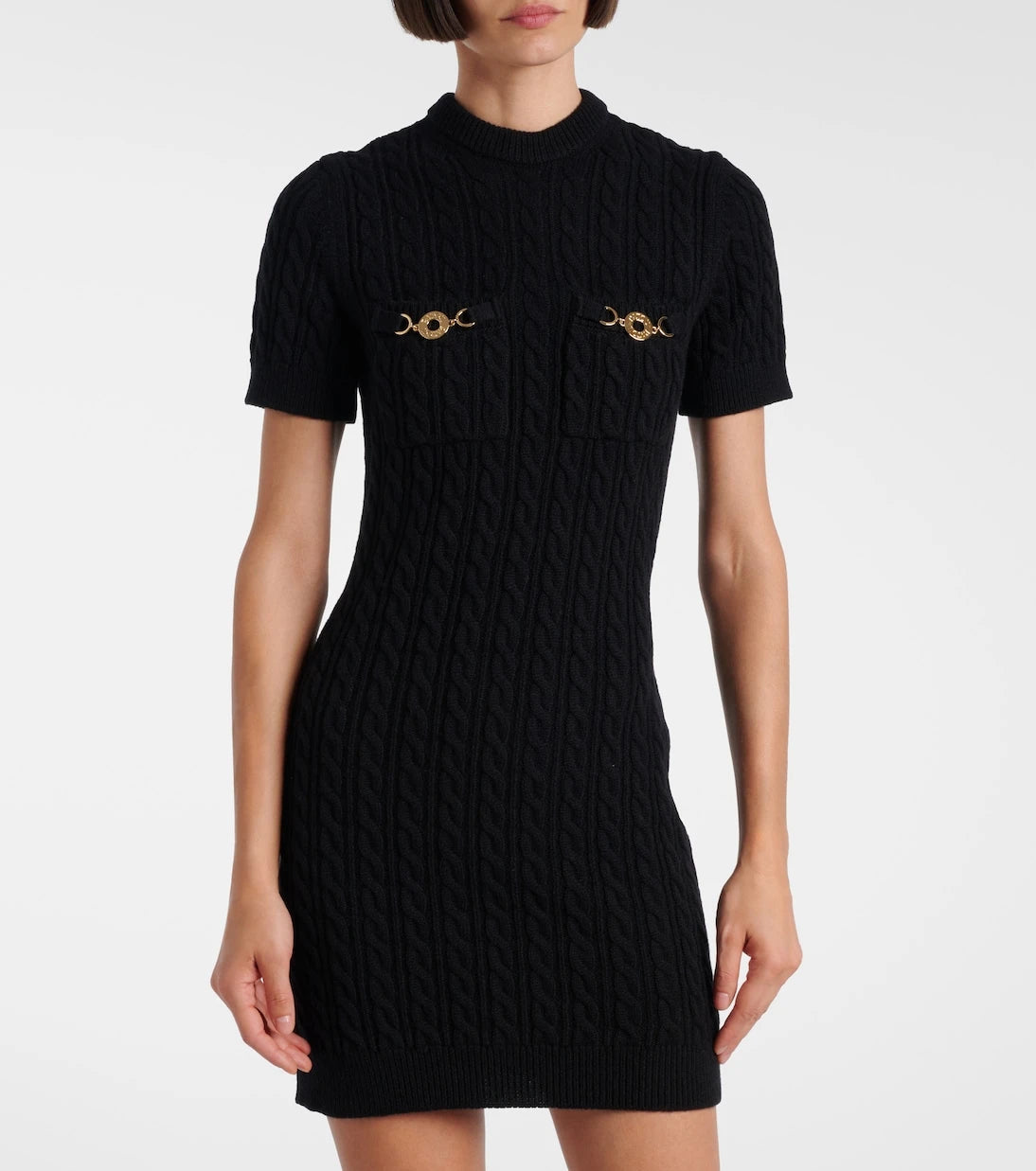 Patou - Cable-knit wool and cashmere minidress