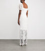 Alessandra Rich White Lace Rose-Detail Maxi Dress