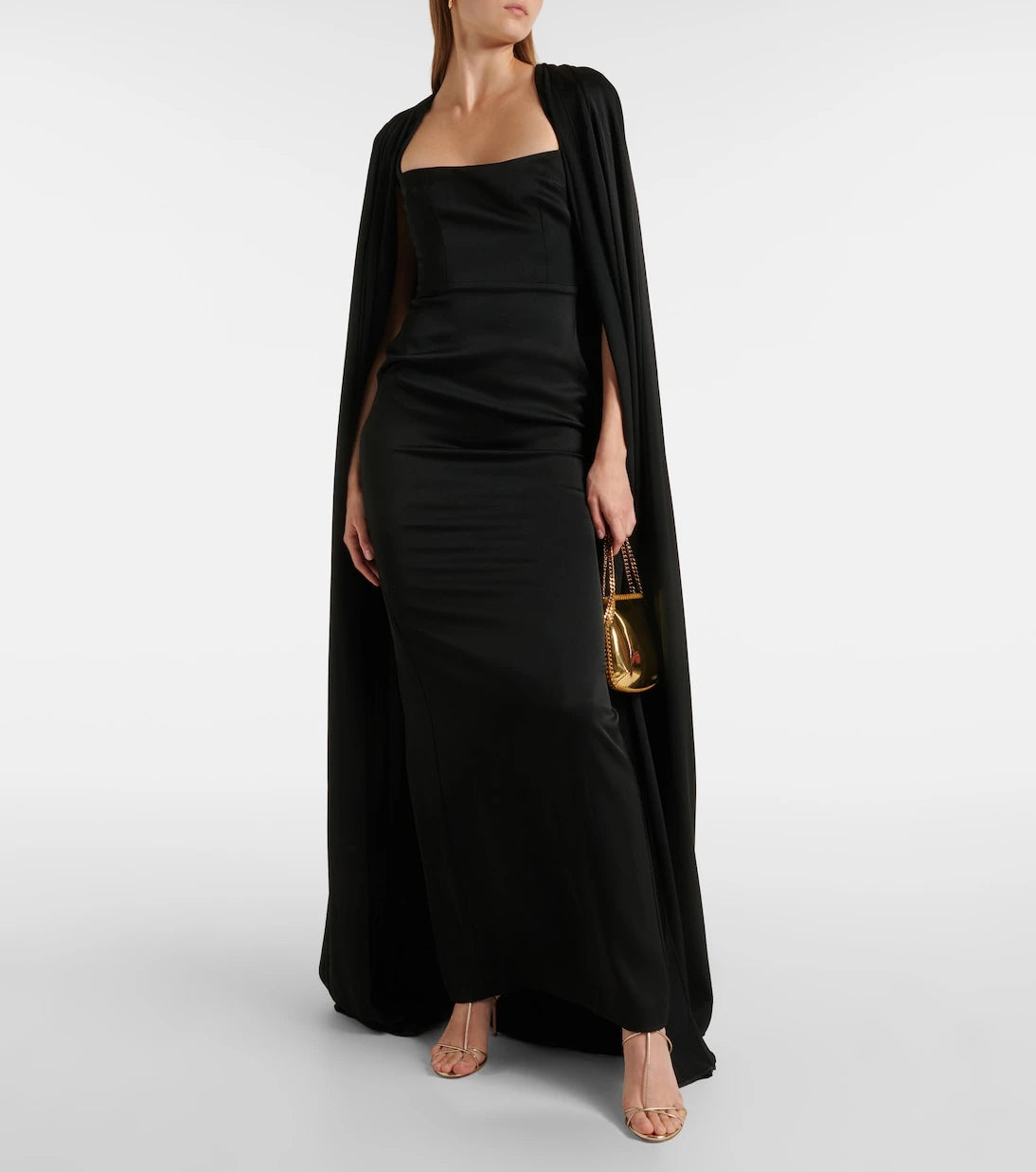Alex Perry - Caped satin crêpe gown