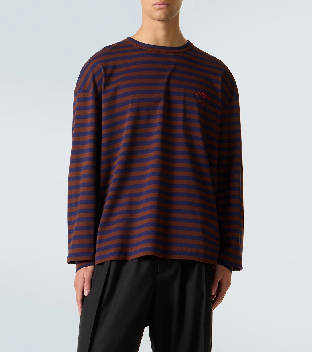Plan C - Striped cotton jersey T-shirt