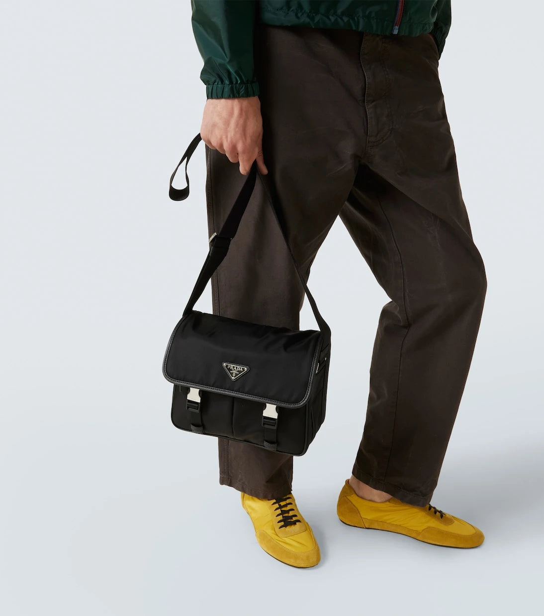 Prada - Re-Nylon leather-trimmed shoulder bag
