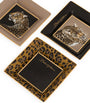 Set of 3 Porcelain Leopard Decorative Square Plates (10cm)