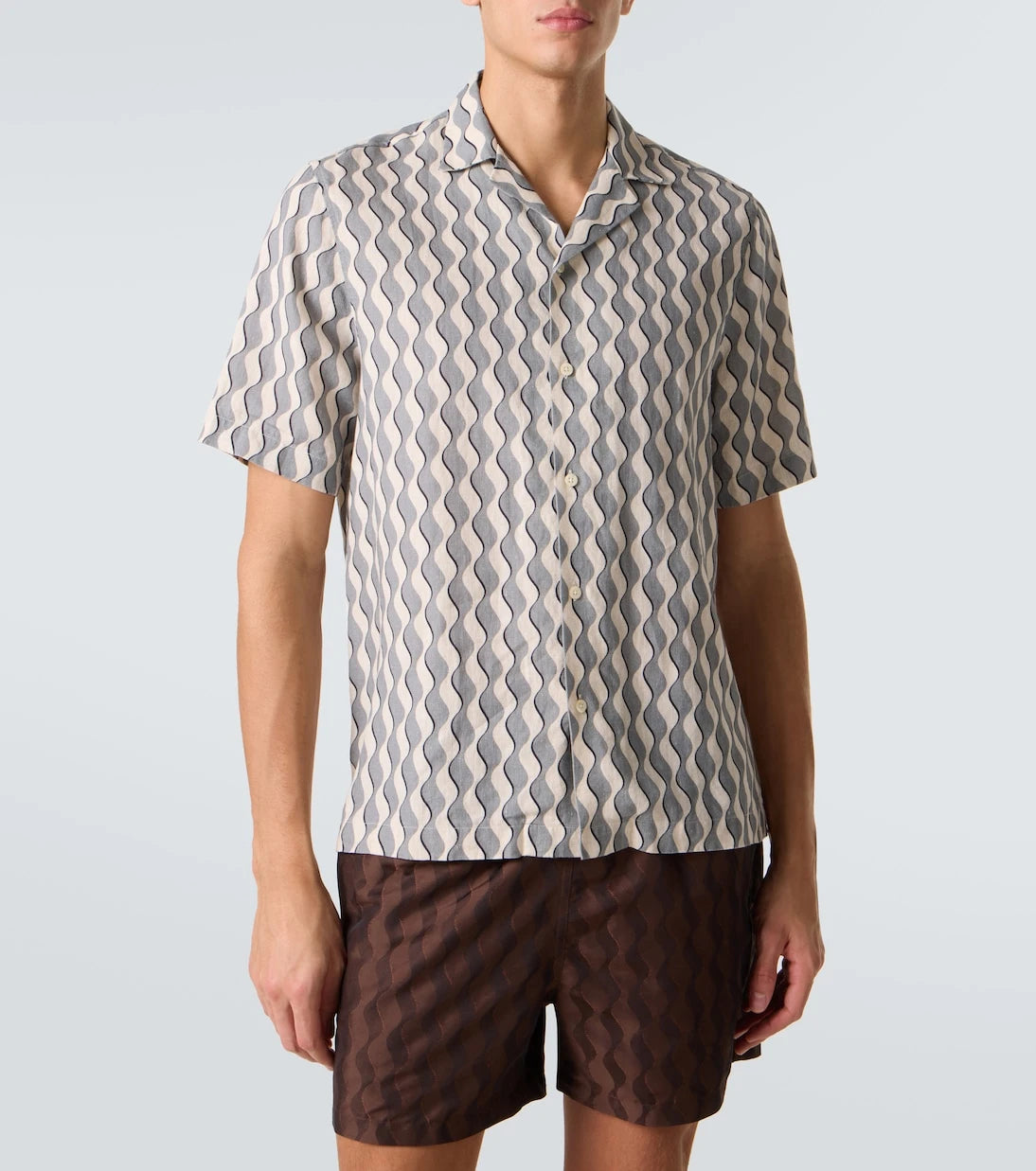Frescobol Carioca - Roberto printed linen bowling shirt