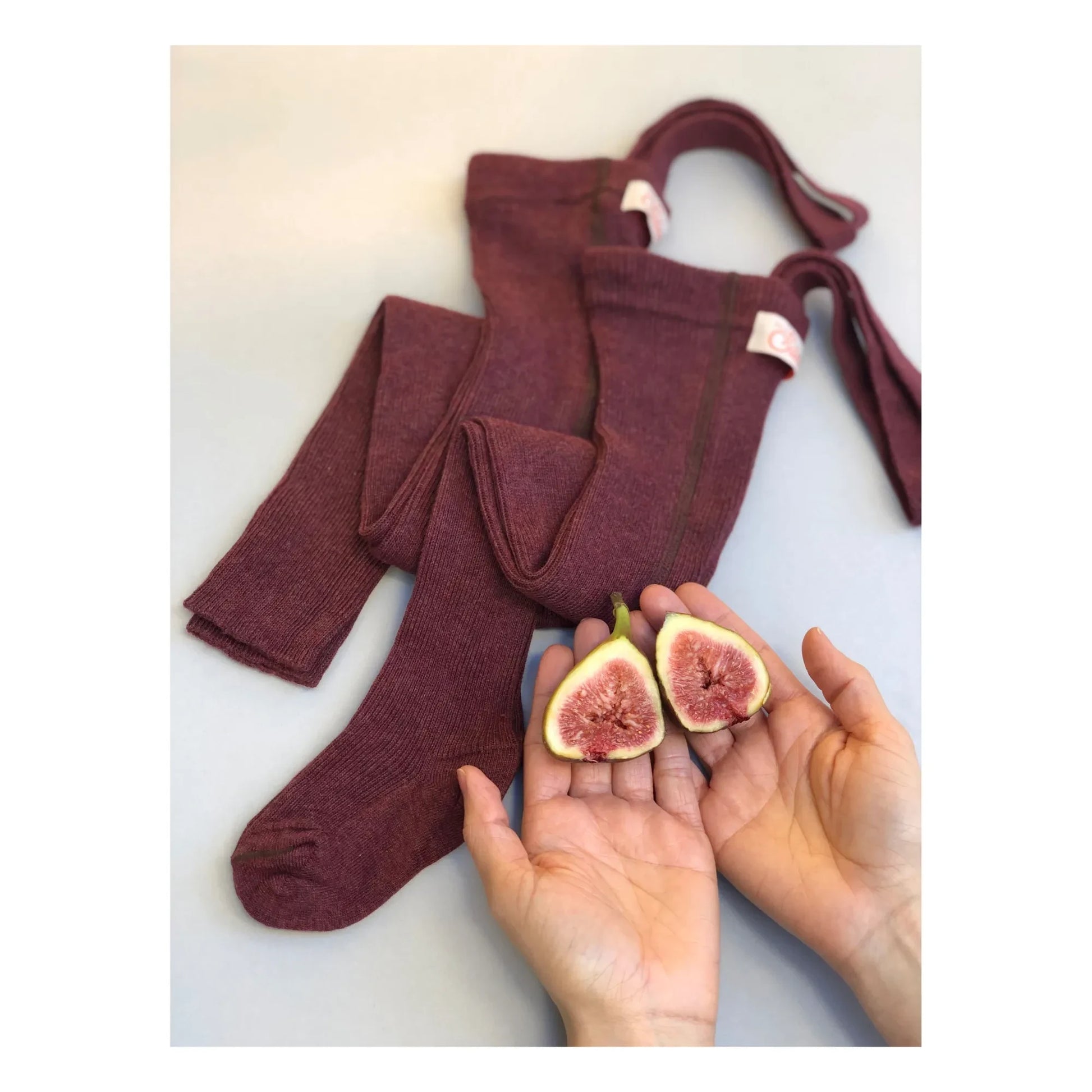Silly Silas - Organic Cotton Suspender Tights | Plum