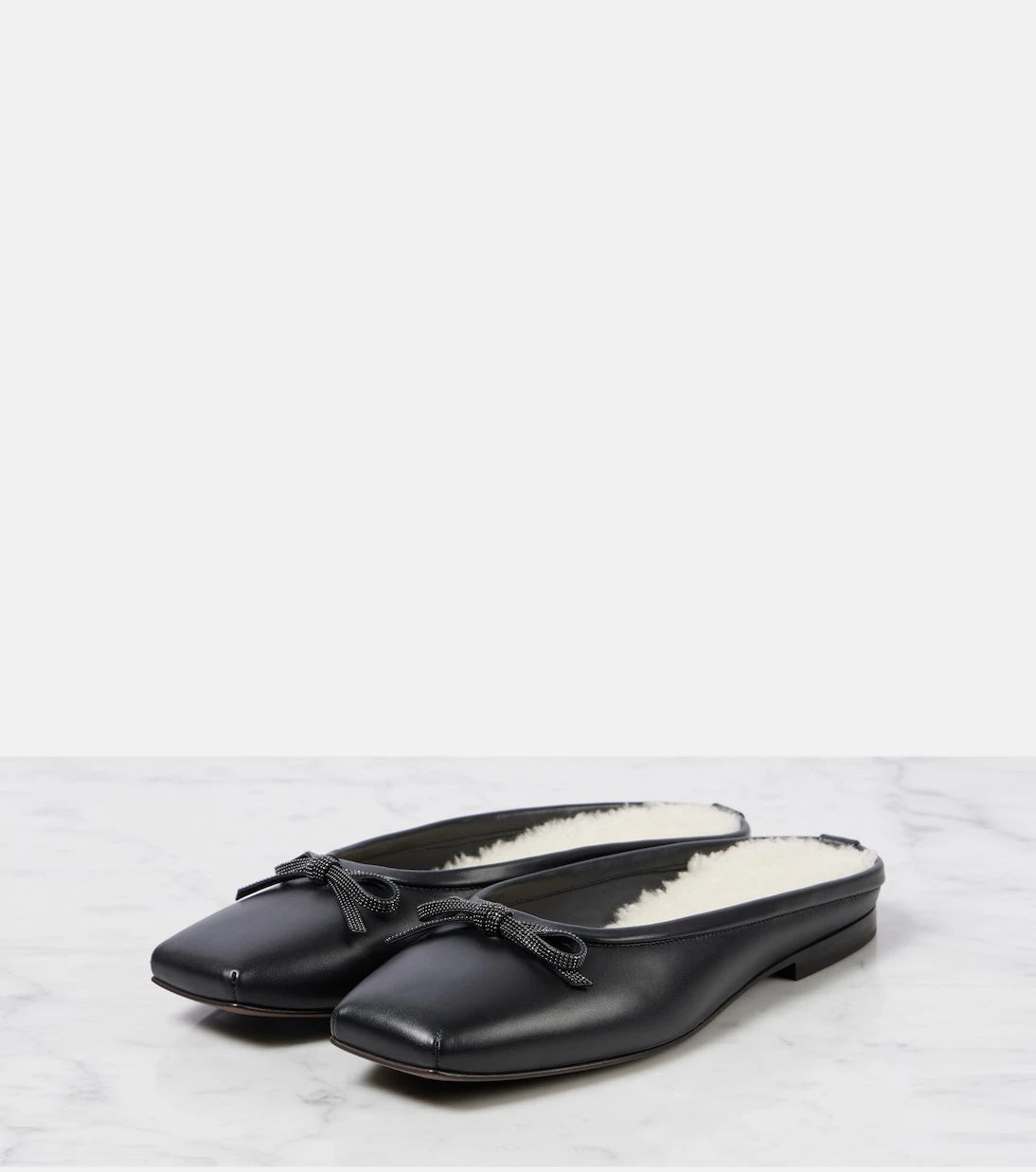 Brunello Cucinelli - Monili shearling-lined leather mules