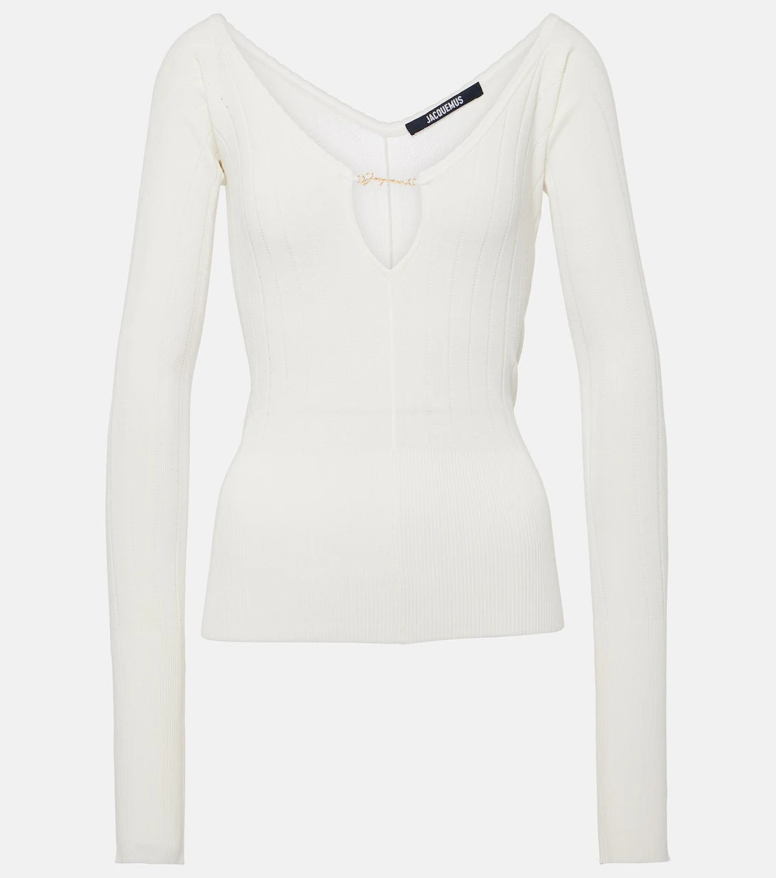 Jacquemus - Le Haut Pralù scalloped ribbed-knit top