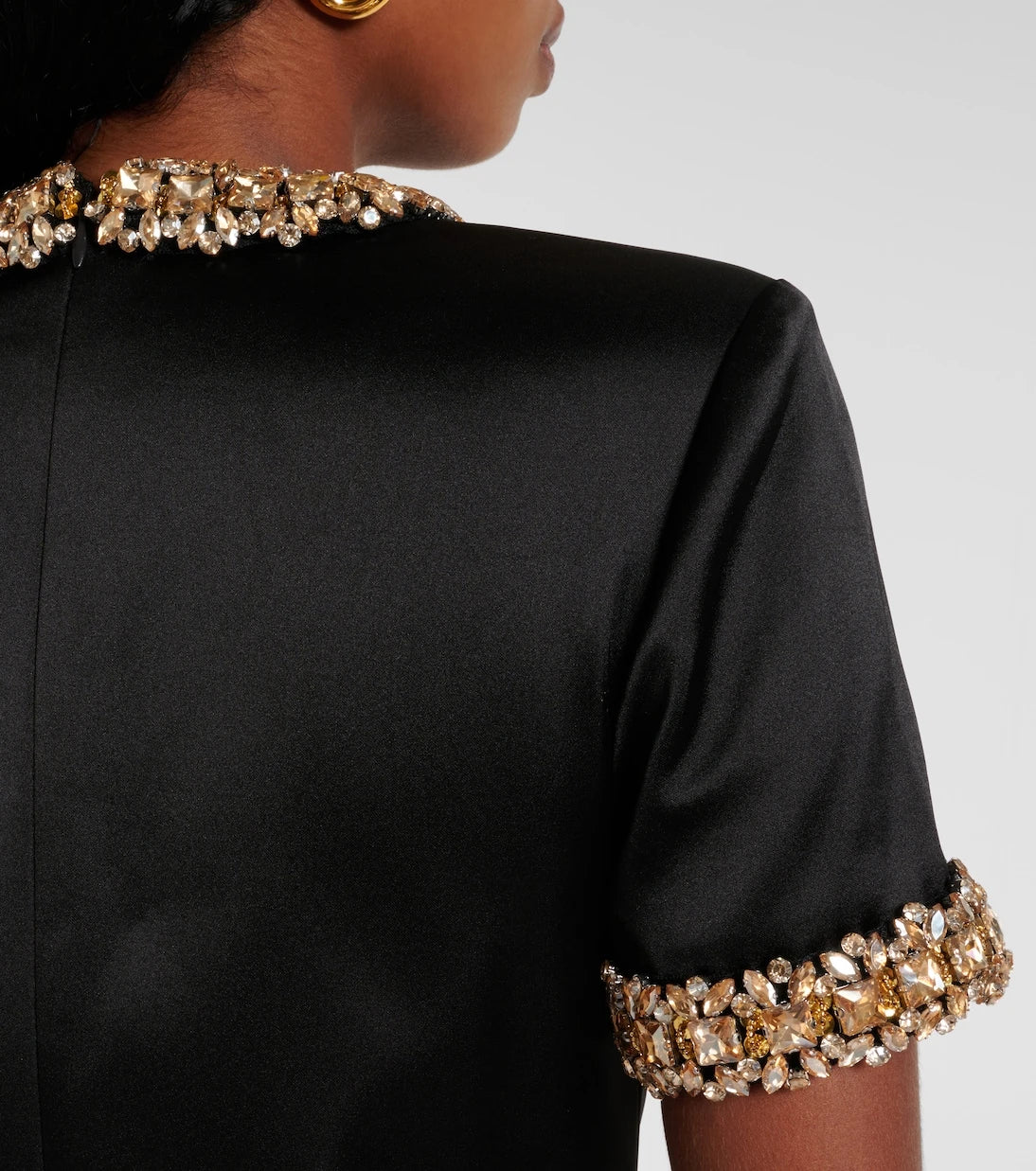 Self-Portrait - Embellished satin minidress