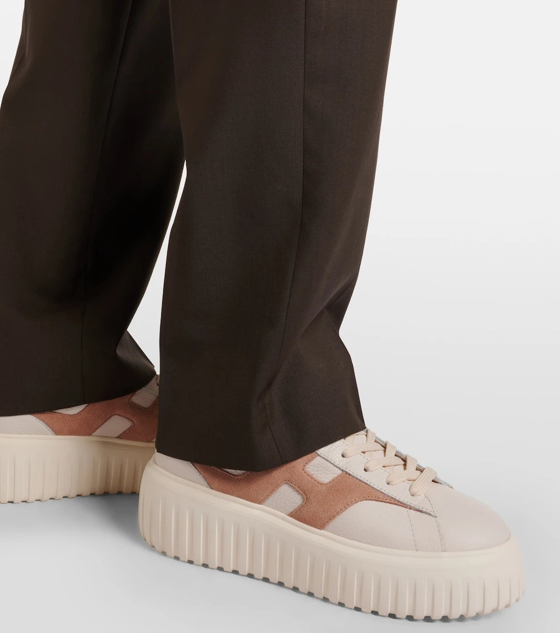 Hogan - H-Stripes leather and suede sneakers