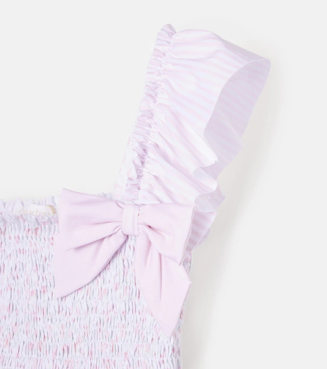 Patachou - Floral ruffled shirred swimsuit