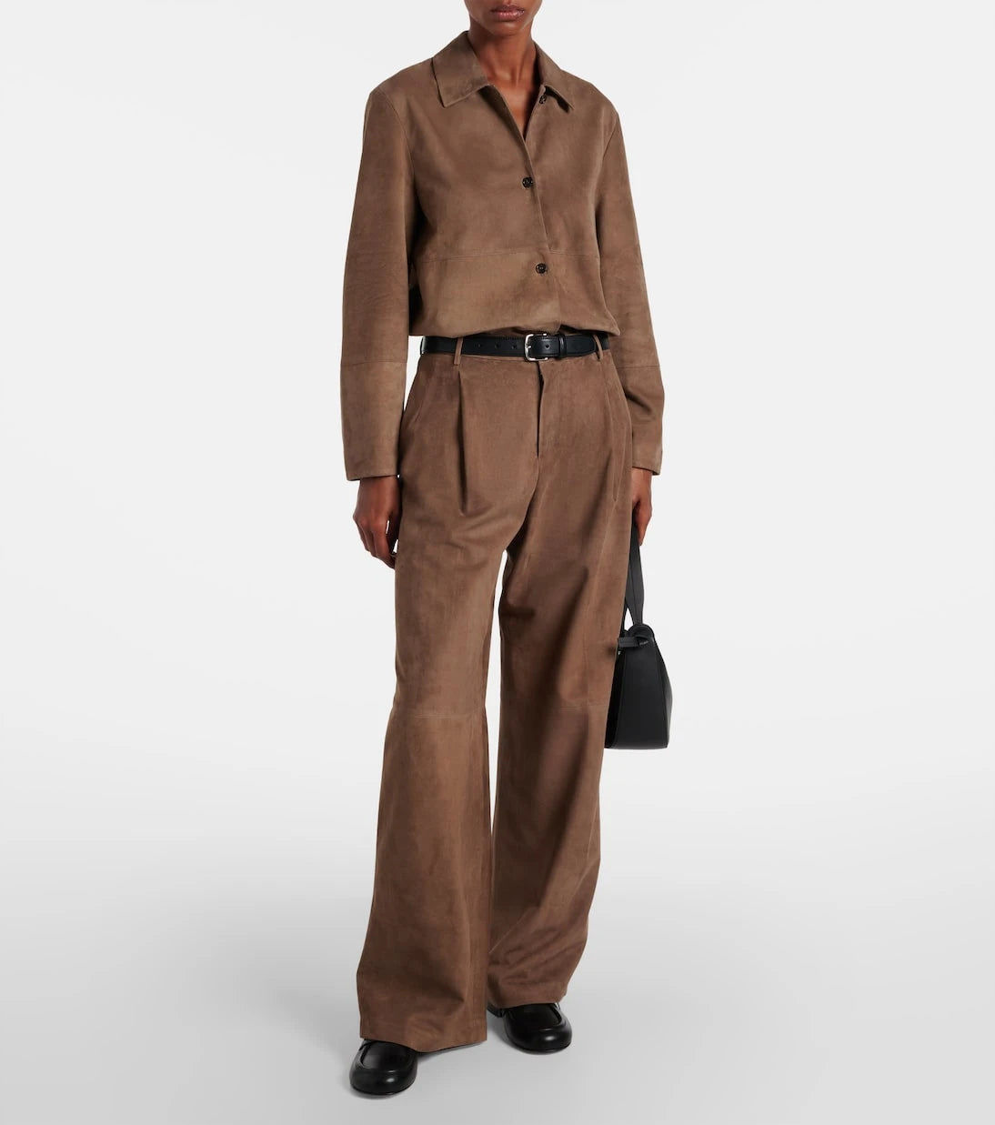 'S Max Mara - Brando high-rise suede wide-leg pants