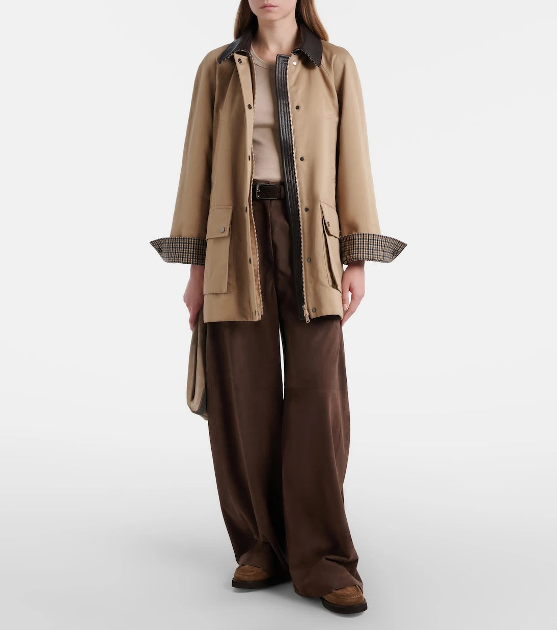 Brunello Cucinelli - Leather-trimmed cotton and linen jacket