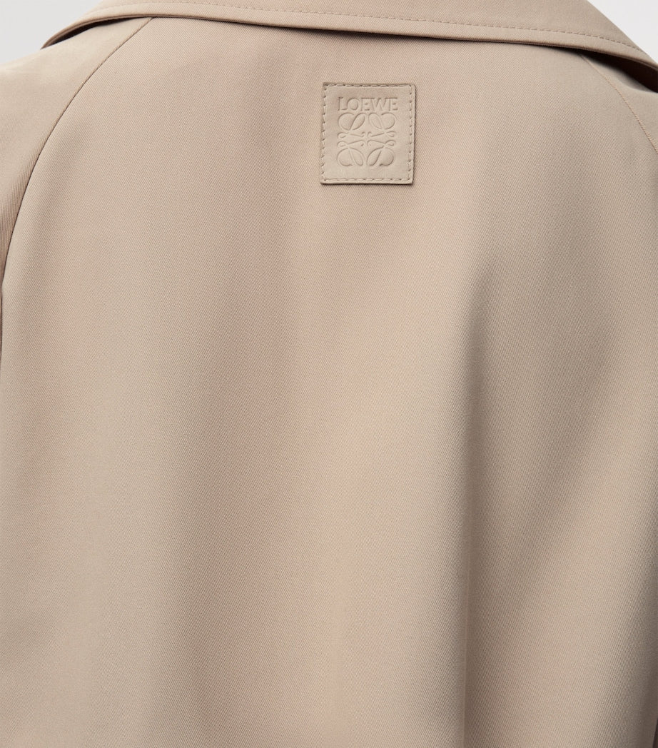 LOEWE Beige Cotton Belted Short Trench Coat