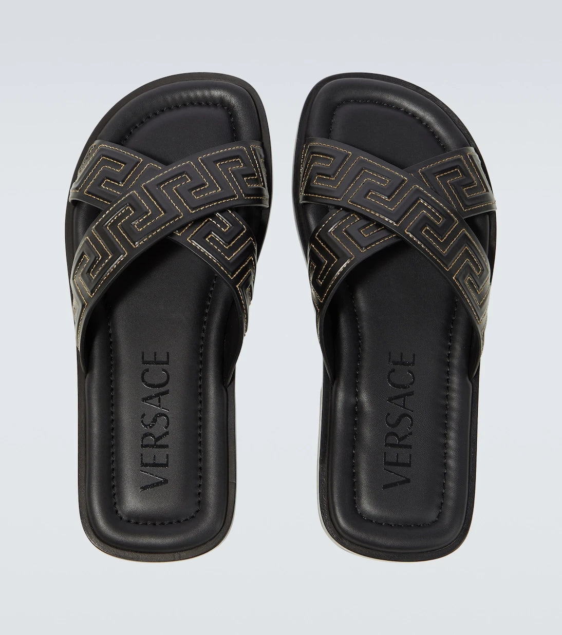Versace - Greca leather slides