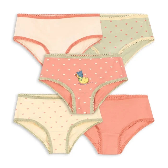 Konges Sløjd Klasik Çocuk Pamuk Elastan BASIC 5 PACK GIRL UNDERPANTS GOTS 5'li