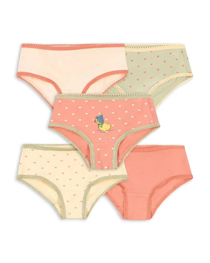 Konges Sløjd Klasik Çocuk Pamuk Elastan BASIC 5 PACK GIRL UNDERPANTS GOTS 5'li