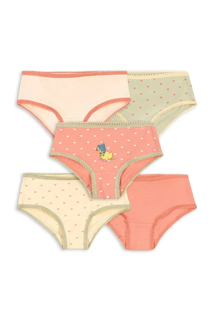 Konges Sløjd Klasik Çocuk Pamuk Elastan BASIC 5 PACK GIRL UNDERPANTS GOTS 5'li