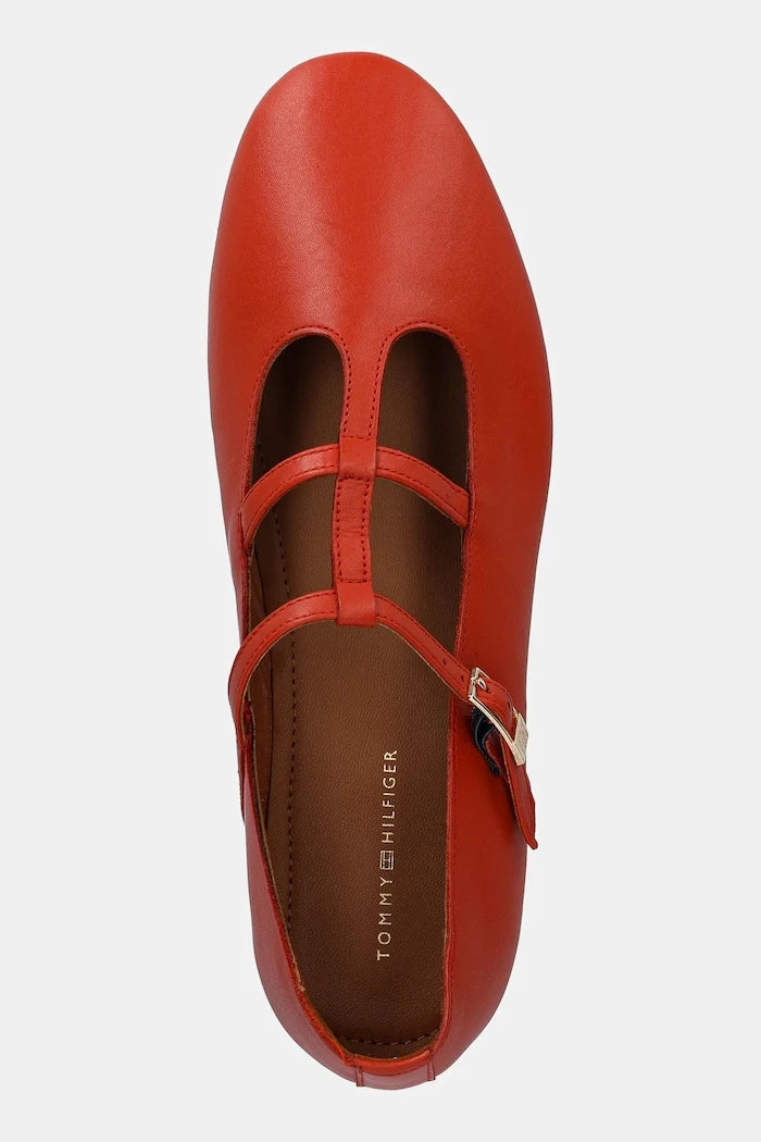 Tommy Hilfiger Deri Balerin SMOOTH LEATHER T-BAR BALLERINA