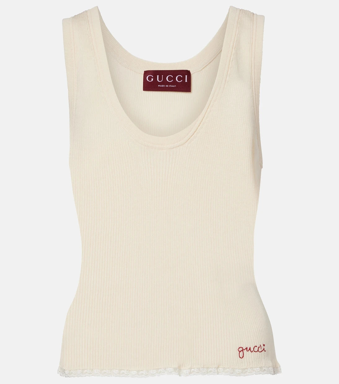 Gucci - Ribbed-knit cotton tank top
