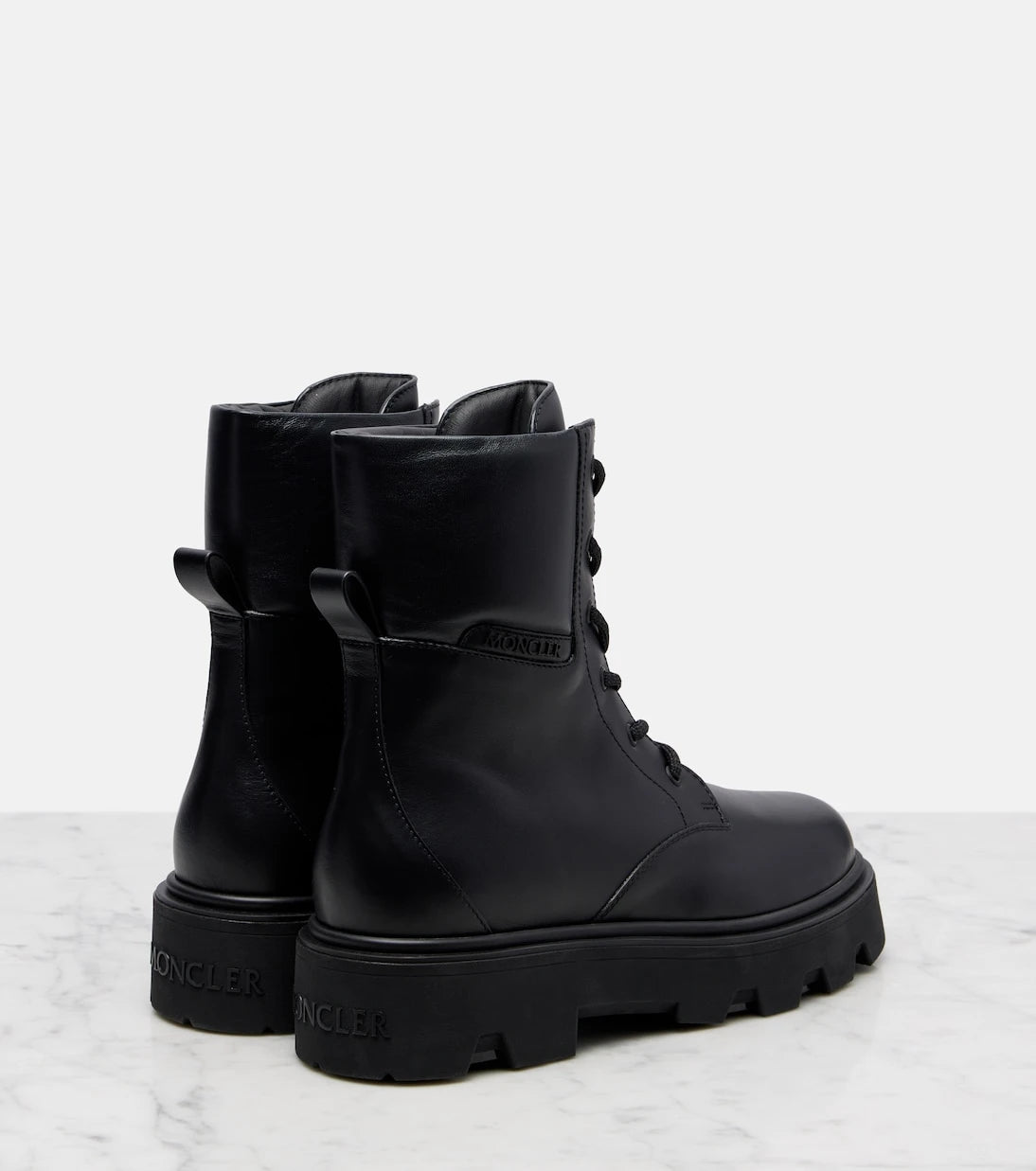 Moncler - Aurea leather combat boots