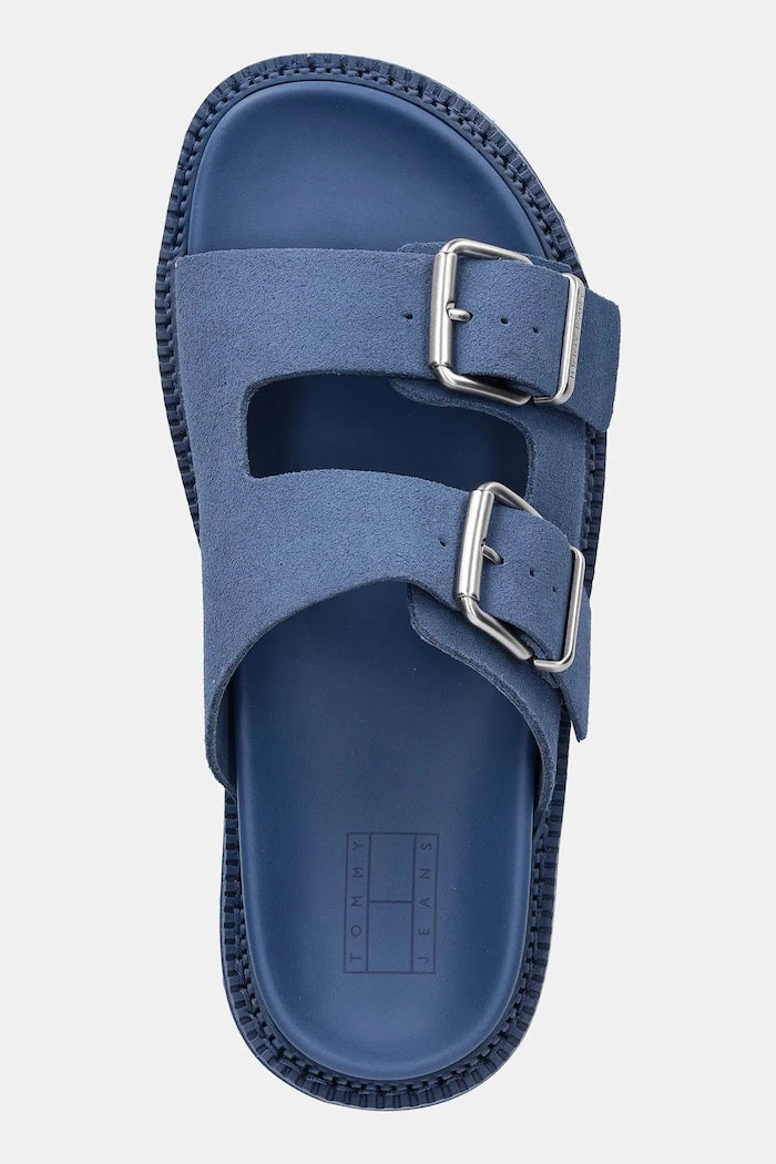 Tommy Jeans DOUBLE STRAP SANDAL SUEDE Süet Terlik
