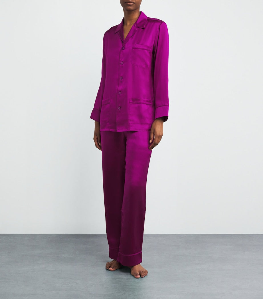 Silk Yves Pyjama Set PLUM