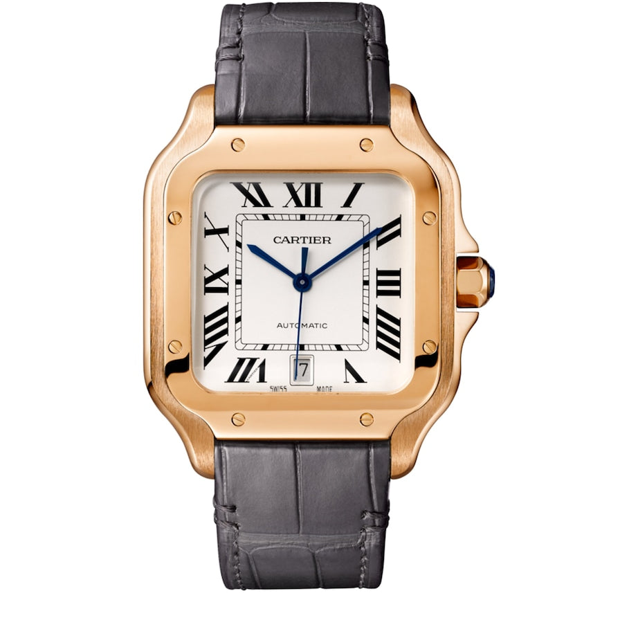 Large Rose Gold Santos de Cartier Watch 39.8mm