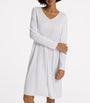 Hanro White Long-Sleeve Cotton Silk Nightdress