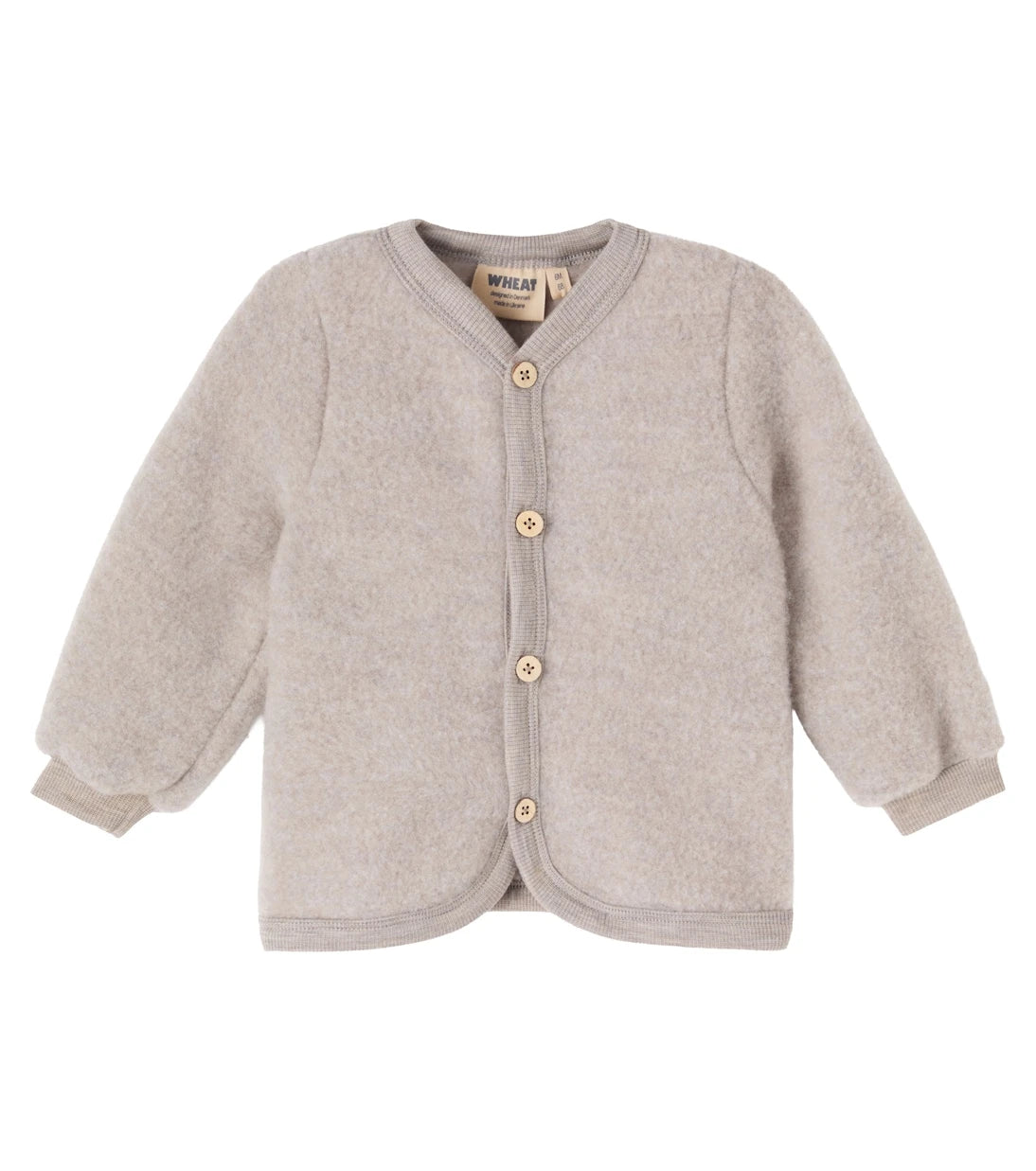 Wheat - Baby Kari wool fleece cardigan