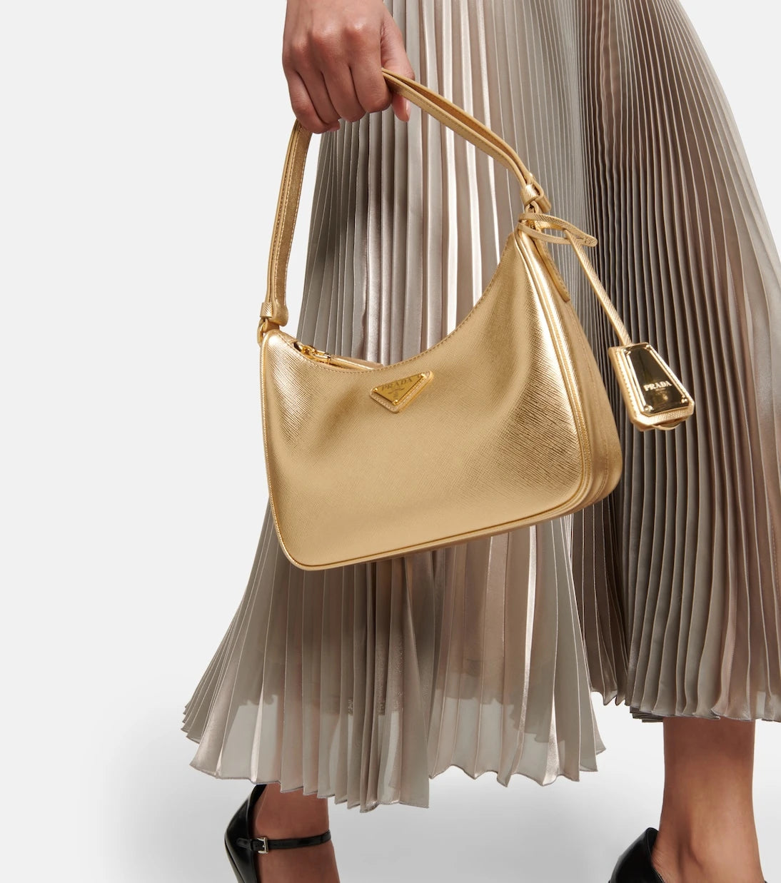 Prada - حقيبة كتف كليو ميني جلدية