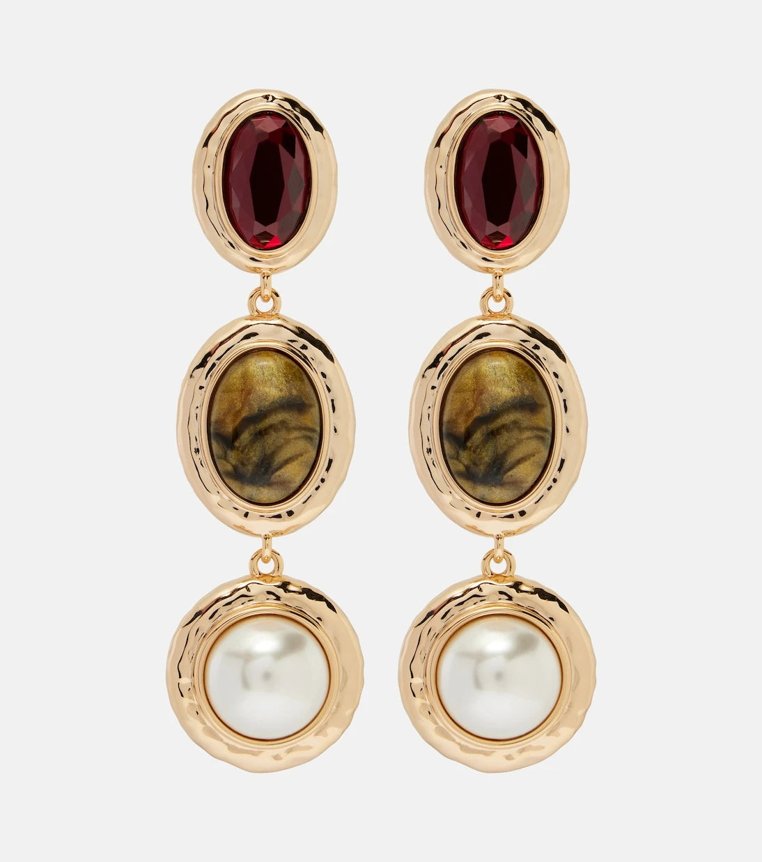 Self-Portrait - Embellished drop earrings