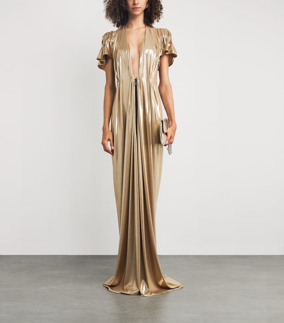 Maticevski Gold Plunge Latitude Gown