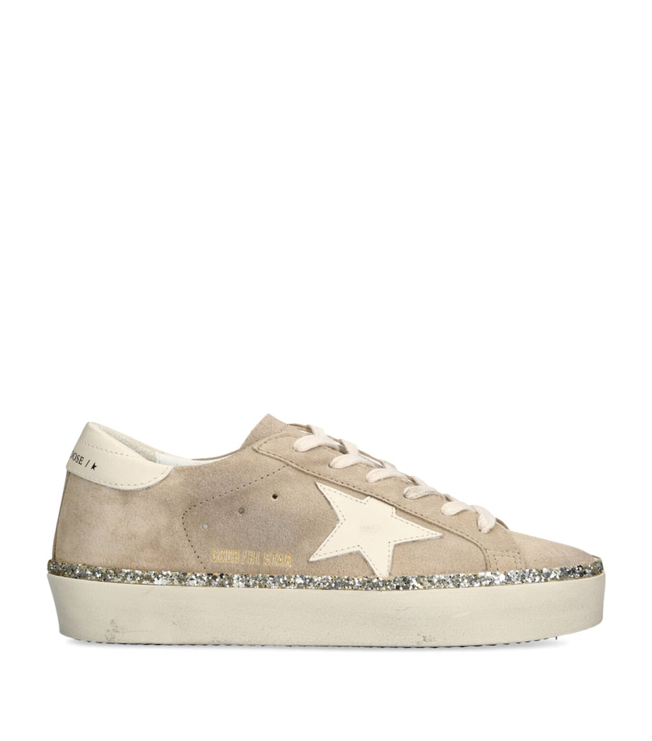 Golden Goose Beige Suede Hi Star Low-Top Sneakers