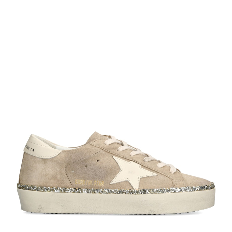 Golden Goose Beige Suede Hi Star Low-Top Sneakers