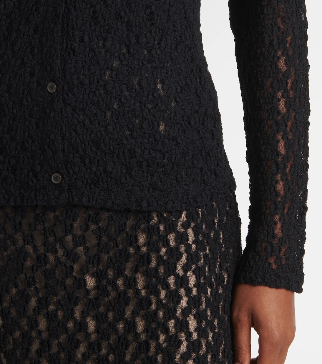 Vince - Floral sheer smocked lace top