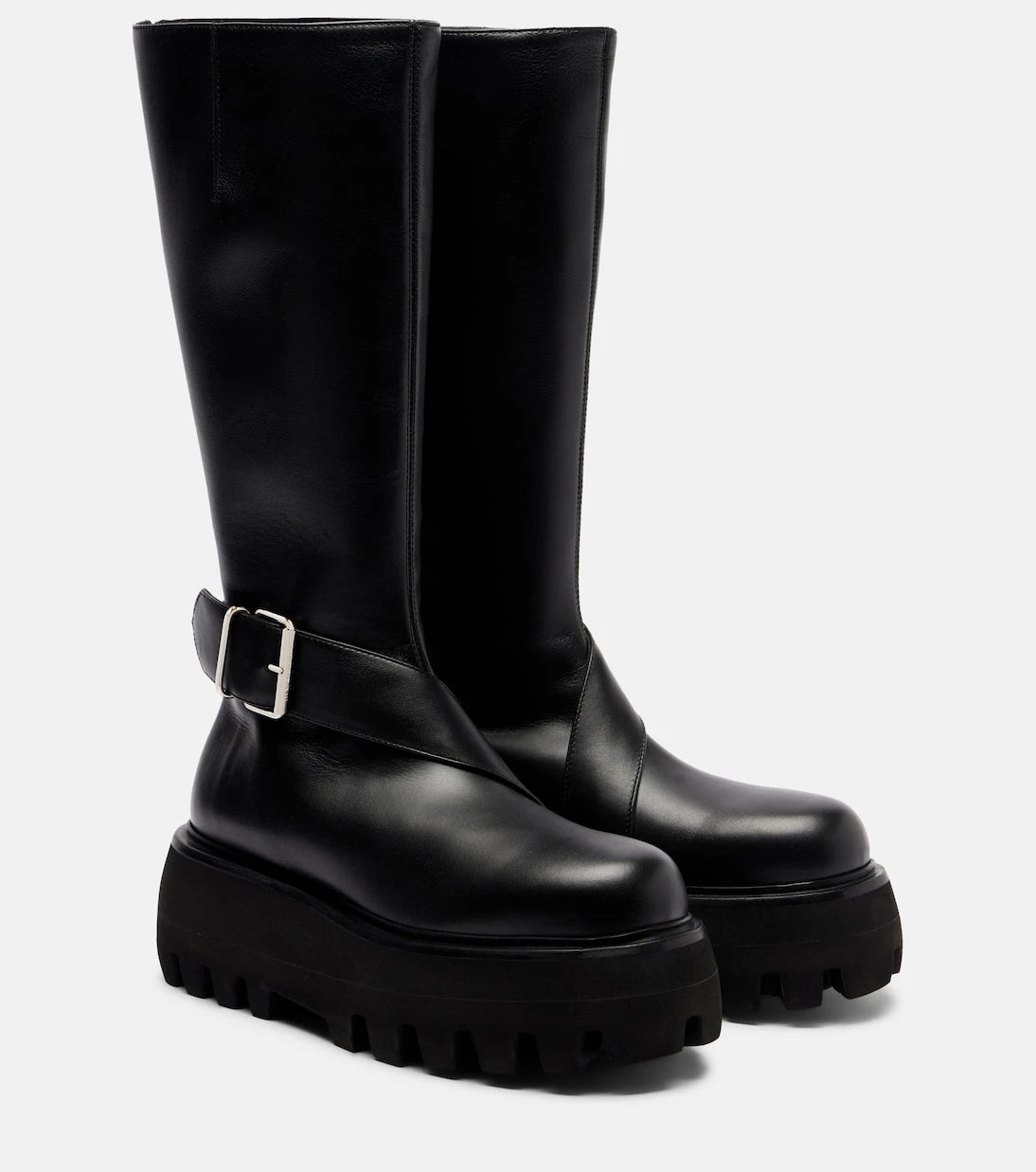 McQueen - Sofa Buckle leather knee-high boots