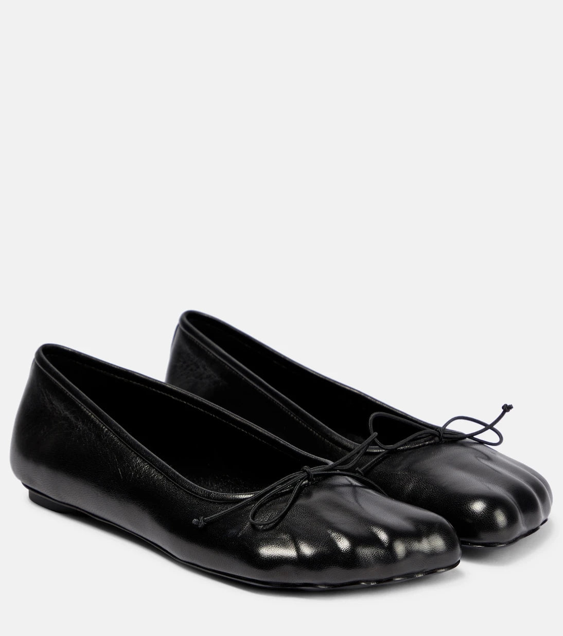 Balenciaga - Bow-detail leather ballet flats