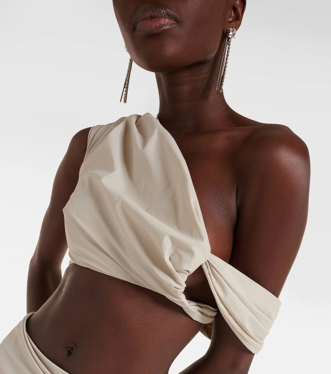 Entire Studios - Crimp one-shoulder ruched crop top