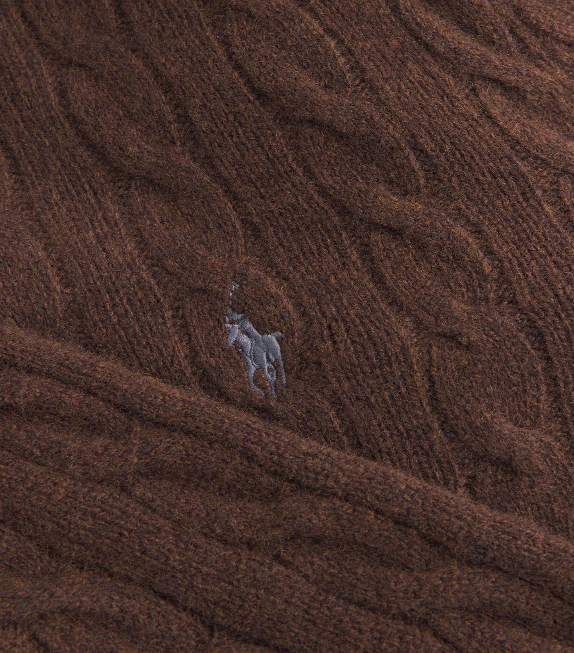 Brown Wool-Cashmere Cable-Knit Sweater